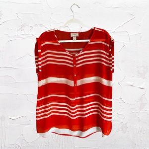 LOFT | Sheer Orange Sleeveless Blouse